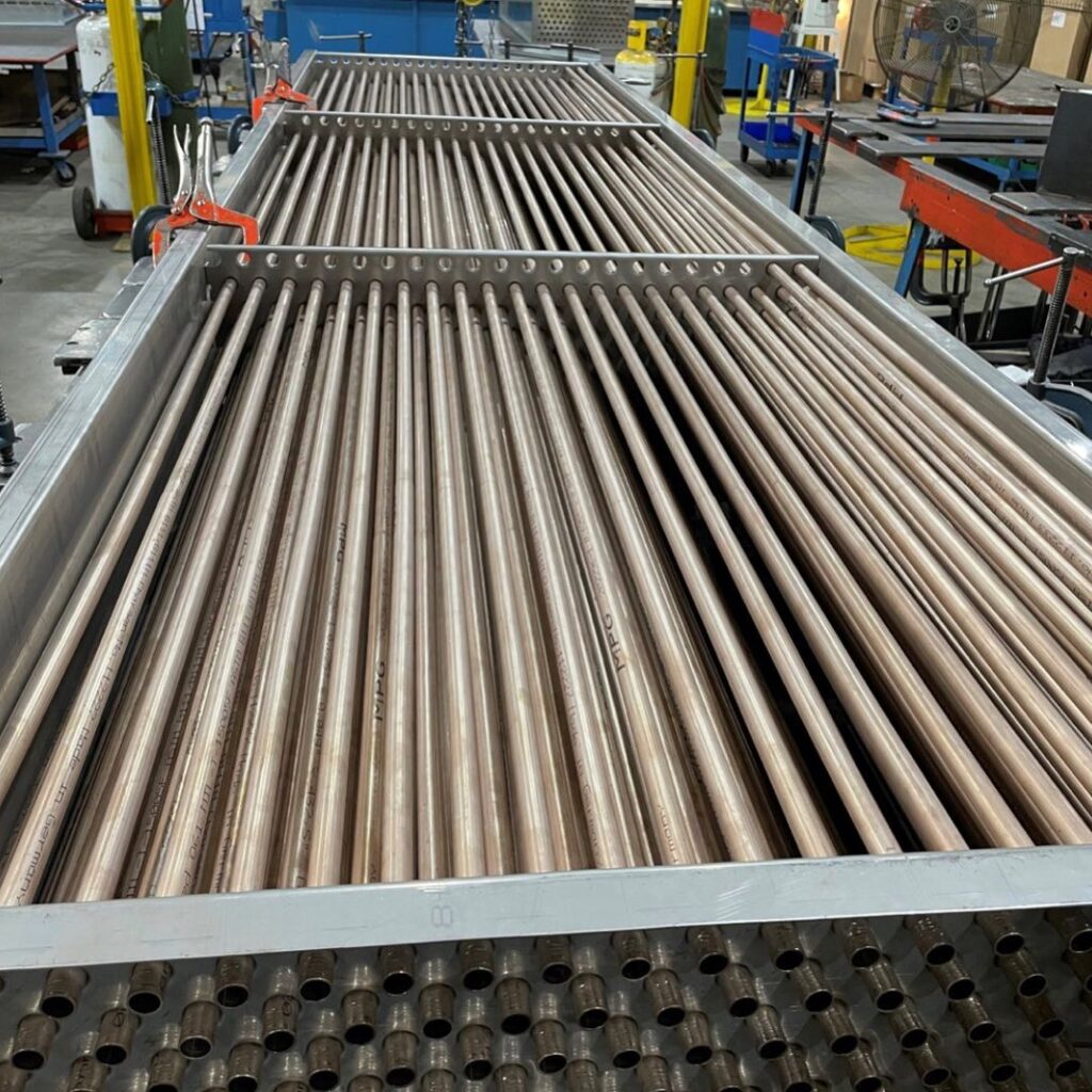 HVAC Coil being manufactured